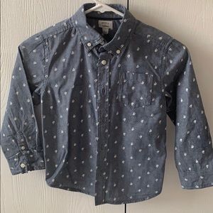 Gymboree chambray buttondown shirt nautical design
